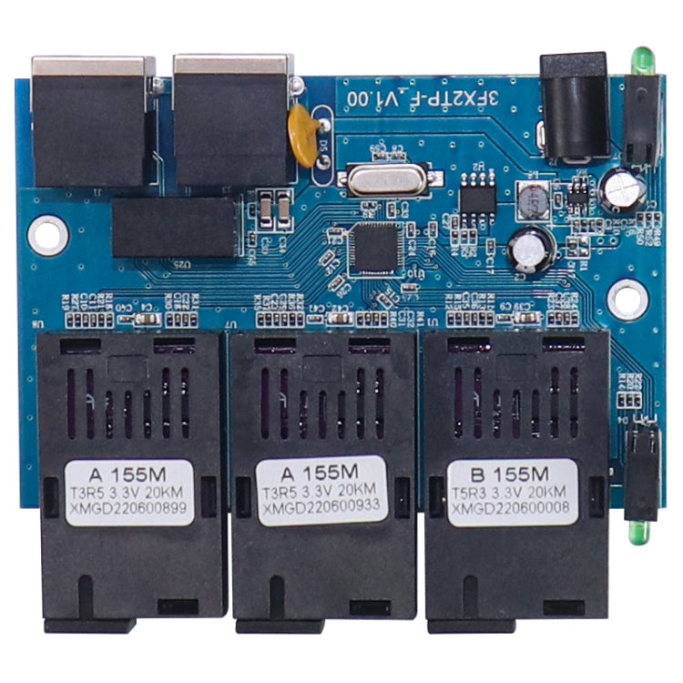 Ricetrasmettitore in fibra AAB-PCBA 100 Mbps con 3 porte in fibra + 2 porte Ethernet, 3 Fiber Port+2 Ethernet Port AAB-PCBA