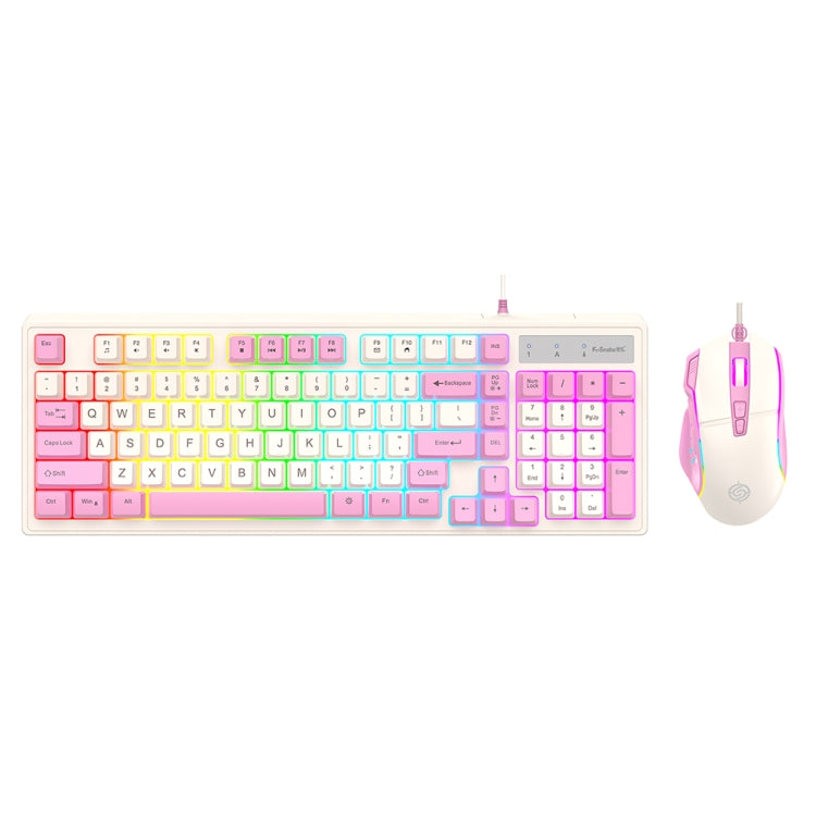 Tastiera K-Snake cablata per e-sport, mouse meccanico, tastiera per computer desktop a 98 tasti, Keyboard+Mouse (Blue), Keyboard+Mouse (Gray), Keyboard+Mouse (Pink), Single Keyboard (Blue), Single Keyboard (Pink), Single Keyboard (Gray)