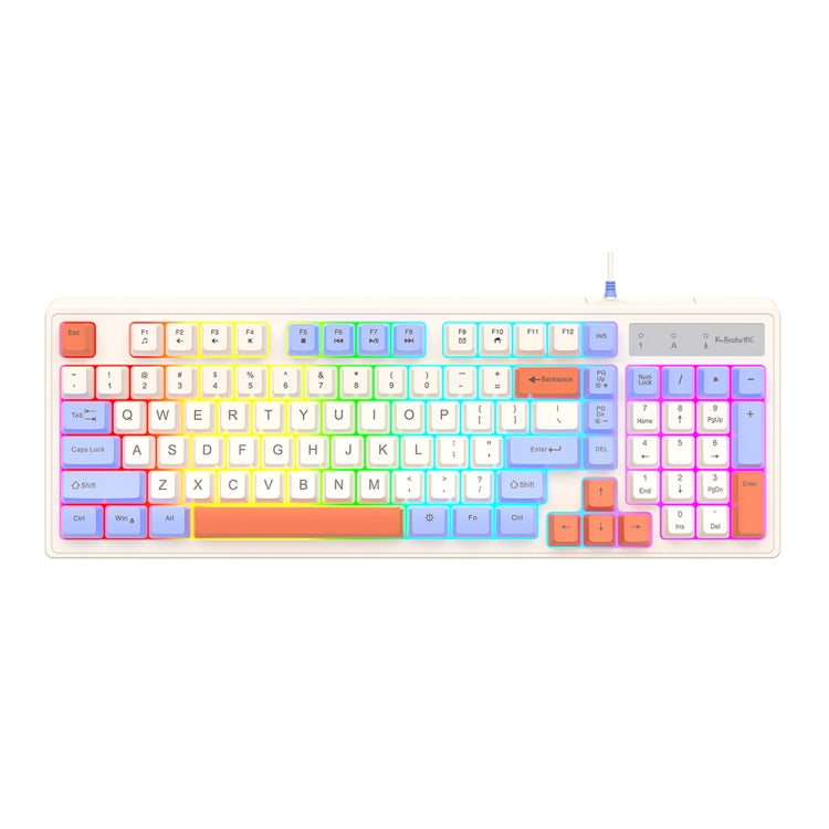 Tastiera K-Snake cablata per e-sport, mouse meccanico, tastiera per computer desktop a 98 tasti, Keyboard+Mouse (Blue), Keyboard+Mouse (Gray), Keyboard+Mouse (Pink), Single Keyboard (Blue), Single Keyboard (Pink), Single Keyboard (Gray)