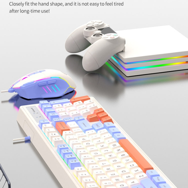 Tastiera K-Snake cablata per e-sport, mouse meccanico, tastiera per computer desktop a 98 tasti, Keyboard+Mouse (Blue), Keyboard+Mouse (Gray), Keyboard+Mouse (Pink), Single Keyboard (Blue), Single Keyboard (Pink), Single Keyboard (Gray)