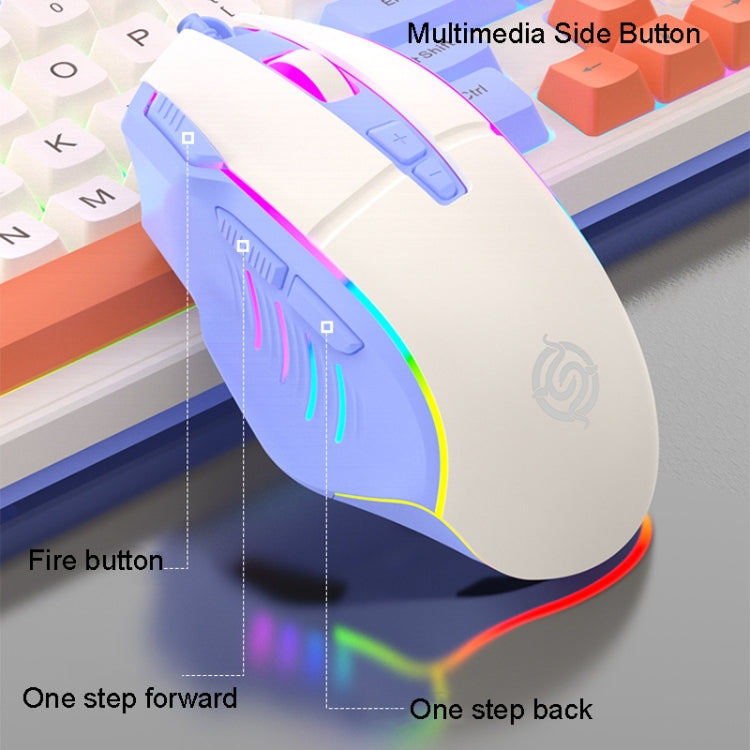 Tastiera K-Snake cablata per e-sport, mouse meccanico, tastiera per computer desktop a 98 tasti, Keyboard+Mouse (Blue), Keyboard+Mouse (Gray), Keyboard+Mouse (Pink), Single Keyboard (Blue), Single Keyboard (Pink), Single Keyboard (Gray)