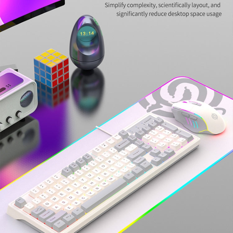Tastiera K-Snake cablata per e-sport, mouse meccanico, tastiera per computer desktop a 98 tasti, Keyboard+Mouse (Blue), Keyboard+Mouse (Gray), Keyboard+Mouse (Pink), Single Keyboard (Blue), Single Keyboard (Pink), Single Keyboard (Gray)