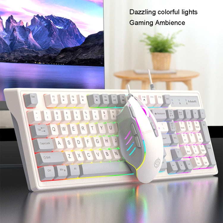 Tastiera K-Snake cablata per e-sport, mouse meccanico, tastiera per computer desktop a 98 tasti, Keyboard+Mouse (Blue), Keyboard+Mouse (Gray), Keyboard+Mouse (Pink), Single Keyboard (Blue), Single Keyboard (Pink), Single Keyboard (Gray)