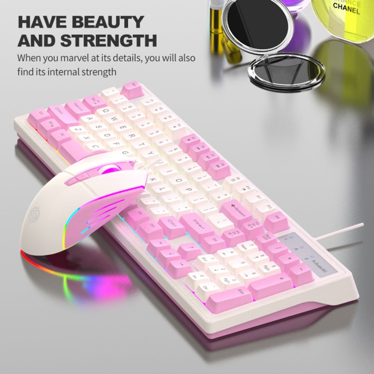 Tastiera K-Snake cablata per e-sport, mouse meccanico, tastiera per computer desktop a 98 tasti, Keyboard+Mouse (Blue), Keyboard+Mouse (Gray), Keyboard+Mouse (Pink), Single Keyboard (Blue), Single Keyboard (Pink), Single Keyboard (Gray)