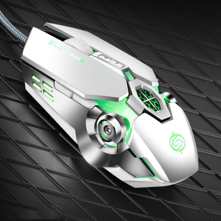 Mouse meccanico K-Snake Q7 Game cablato, illuminato a 7 colori, USB 4000 DPI, Q7 Scrub Black, Q7 Silver Gray, Q7 White