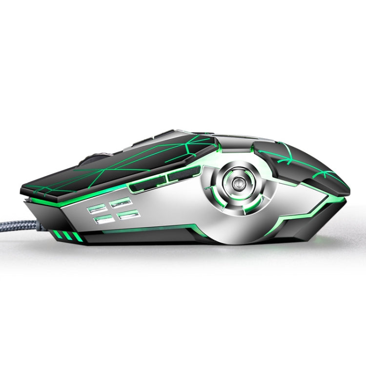 Mouse meccanico K-Snake Q7 Game cablato, illuminato a 7 colori, USB 4000 DPI, Q7 Scrub Black, Q7 Silver Gray, Q7 White