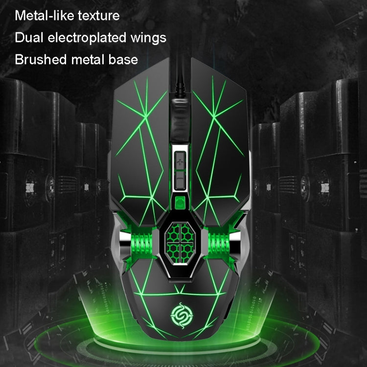 Mouse meccanico K-Snake Q7 Game cablato, illuminato a 7 colori, USB 4000 DPI, Q7 Scrub Black, Q7 Silver Gray, Q7 White