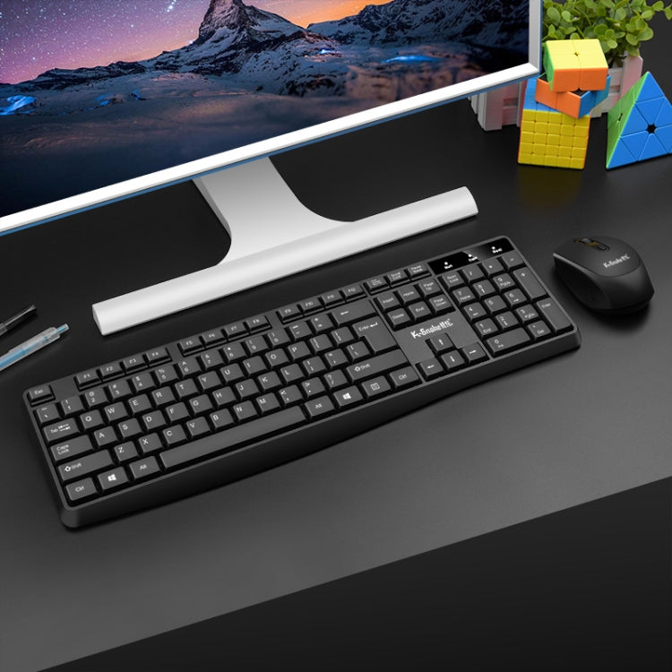 K-Snake WK800 Set tastiera mouse wireless 2.4G Computer da tavolo Notebook Business Office House Use, White, Black