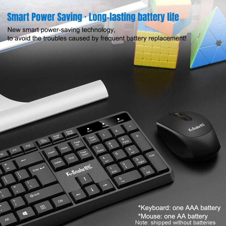 K-Snake WK800 Set tastiera mouse wireless 2.4G Computer da tavolo Notebook Business Office House Use, White, Black