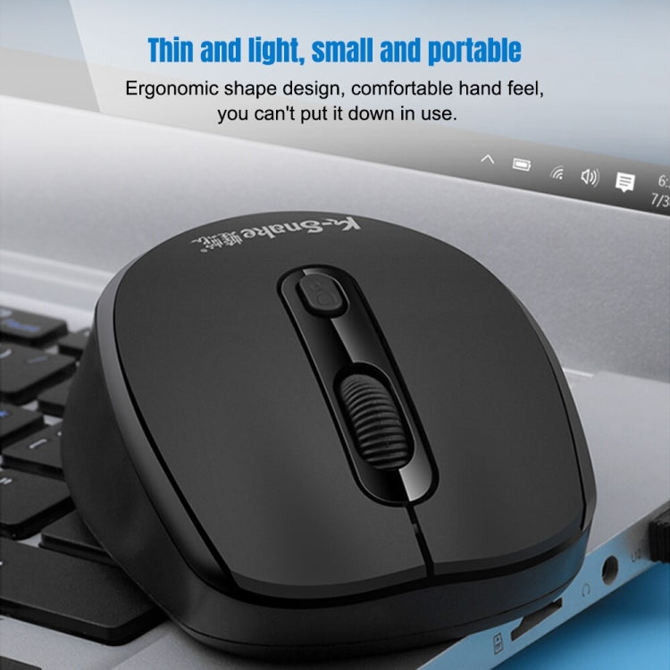 K-Snake WK800 Set tastiera mouse wireless 2.4G Computer da tavolo Notebook Business Office House Use, White, Black