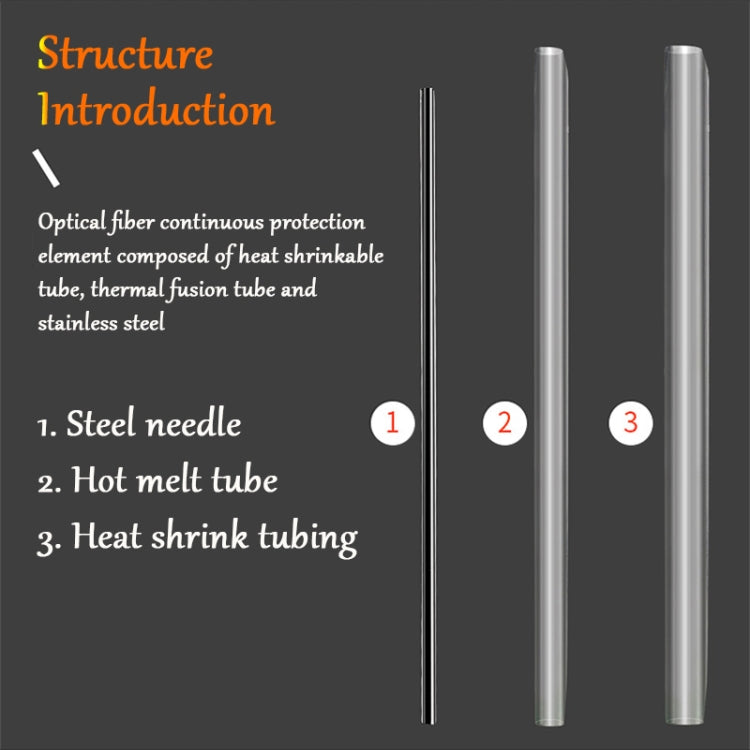 Tubo termoretraibile in fibra ottica da 100 pz/pacco 60mm tubo hot melt ottico, 60mm Single Pin