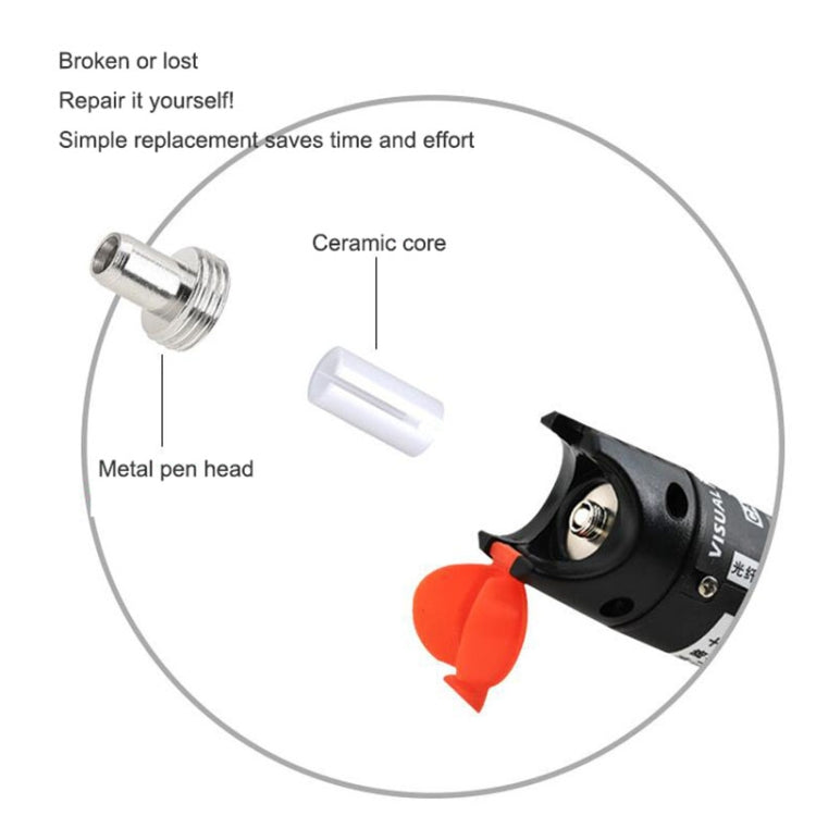 Parti di ricambio per localizzatore visivo di guasti in fibra ottica, 10pcs Metal Head Connector, 10pcs 5mm Ceramic Core, 10pcs 7mm Ceramic Core