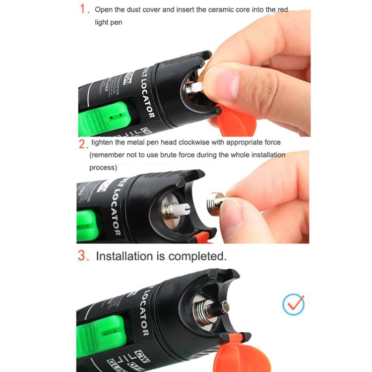 Parti di ricambio per localizzatore visivo di guasti in fibra ottica, 10pcs Metal Head Connector, 10pcs 5mm Ceramic Core, 10pcs 7mm Ceramic Core