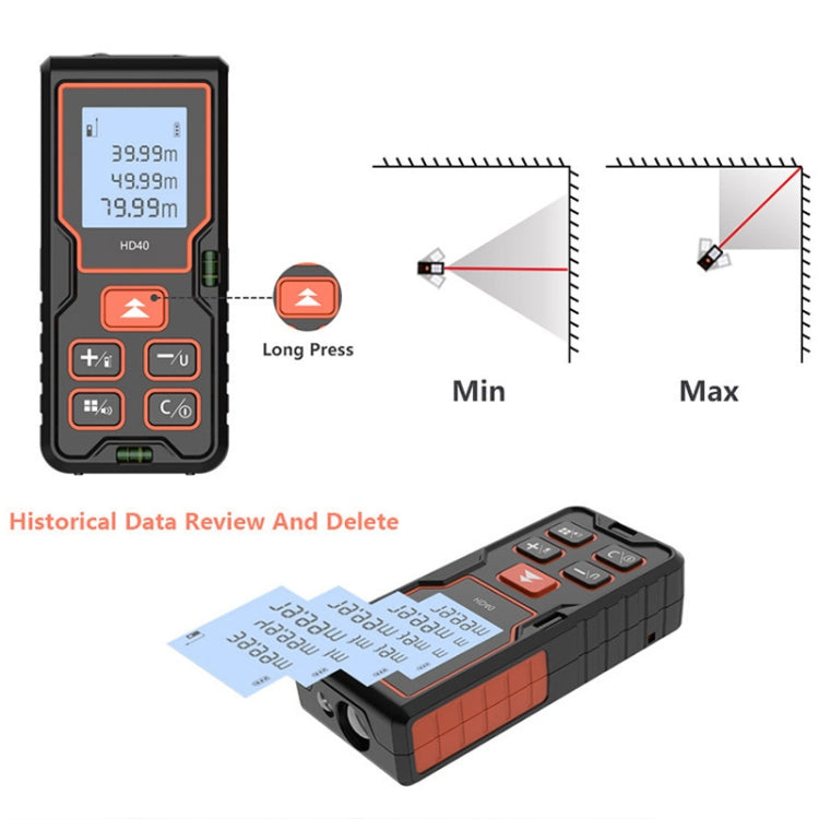 Righello per elettronica laser con telemetro laser ad alta precisione, HILDA HD40, HILDA HD60, HILDA HD80, HILDA HD100
