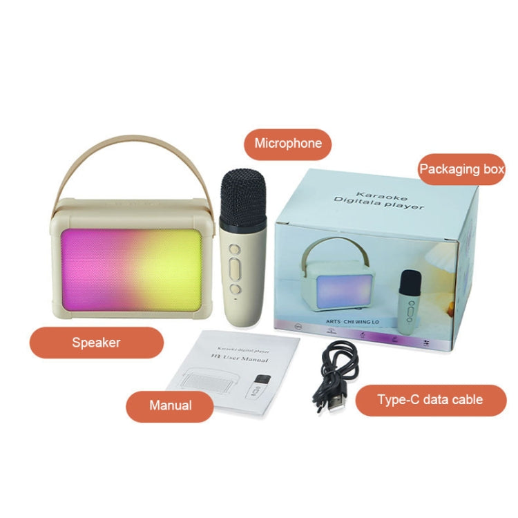 Altoparlante Bluetooth portatile con effetti di illuminazione RGB Mini Karaoke Audio domestico, Speaker, Single Microphone+Speaker, Dual Microphone+Speaker