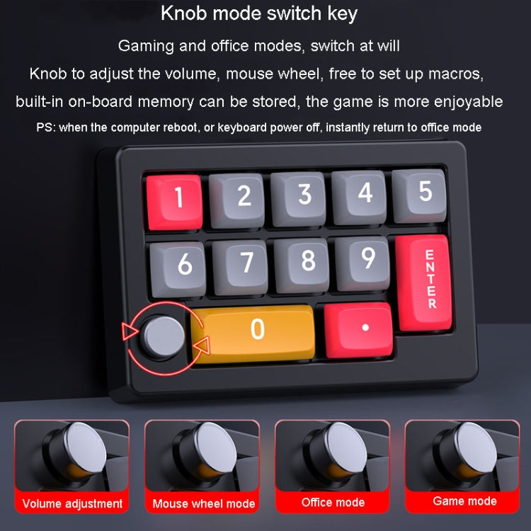 MKESPN 13 tasti Programmazione macro multifunzione RGB Tastiera meccanica cablata con tastiera a manopola