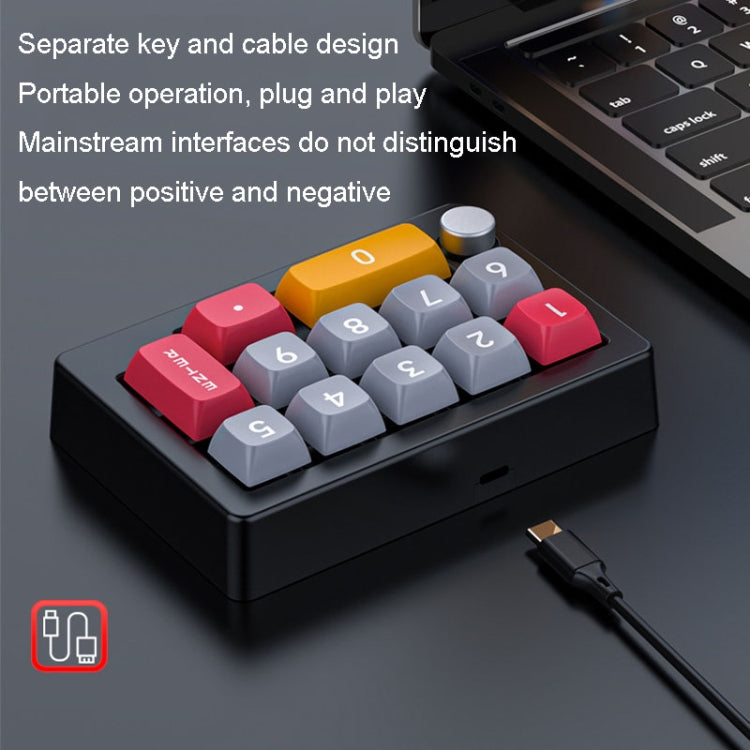MKESPN 13 tasti Programmazione macro multifunzione RGB Tastiera meccanica cablata con tastiera a manopola