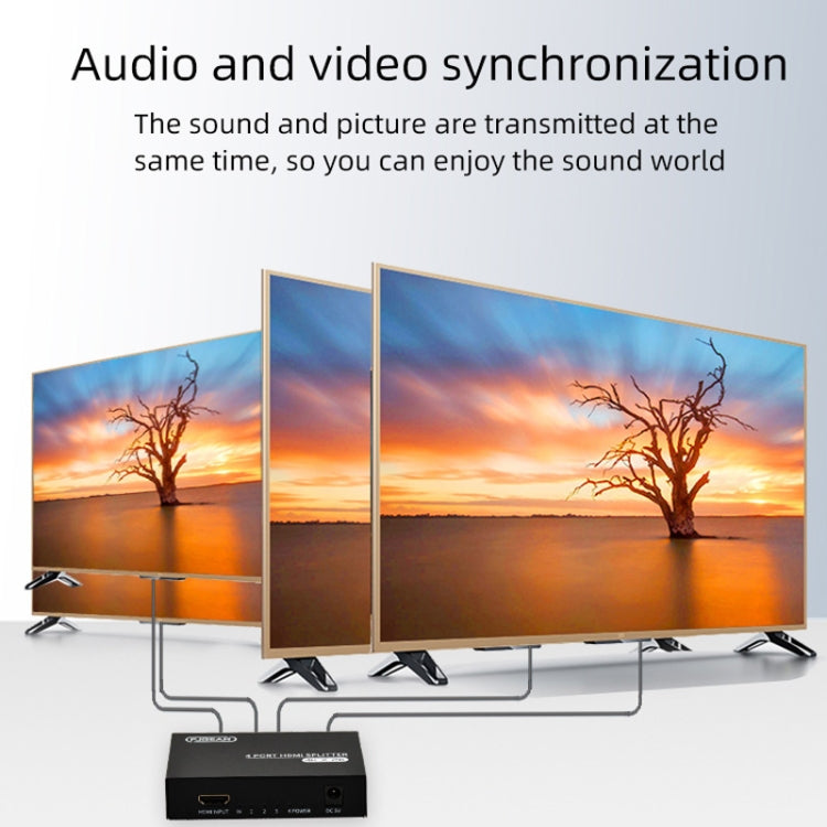 Splitter audio/video HD FJGEAR FJ-SM4K104 HDMI 1 in 4