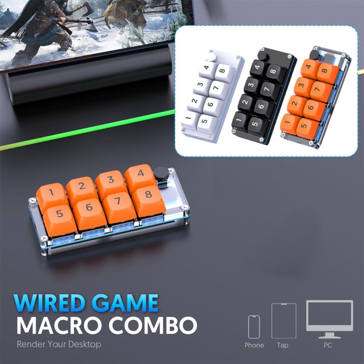 MKESPN Tasto di scelta rapida Macro definito Tastiera Samll cablata Tastiera da gioco con una sola mano, MKESPN K806 (White, MKESPN K806 (Black), MKESPN K806 (Transparent)