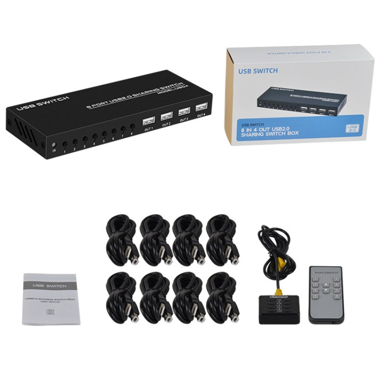 FJGEAR FJ-U804 Estensore per switch di condivisione USB 2.0 8 ingressi 4 uscite, FJ-U804