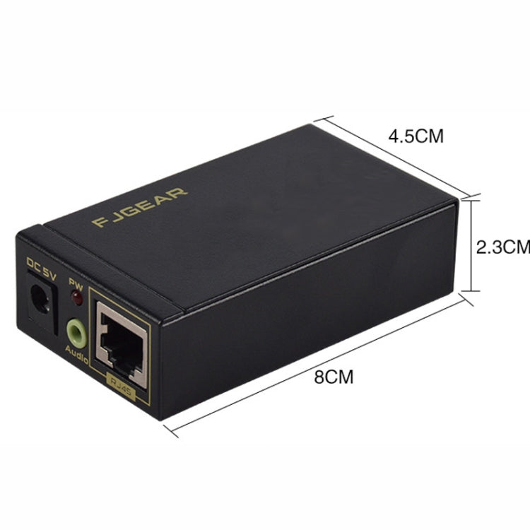 FJGEAR FJ-VEA100 Prolunga 2 in 1 Cavo singolo da VGA a RJ45 Prolunga con audio, spina europea, FJ-VEA100 EU Plug