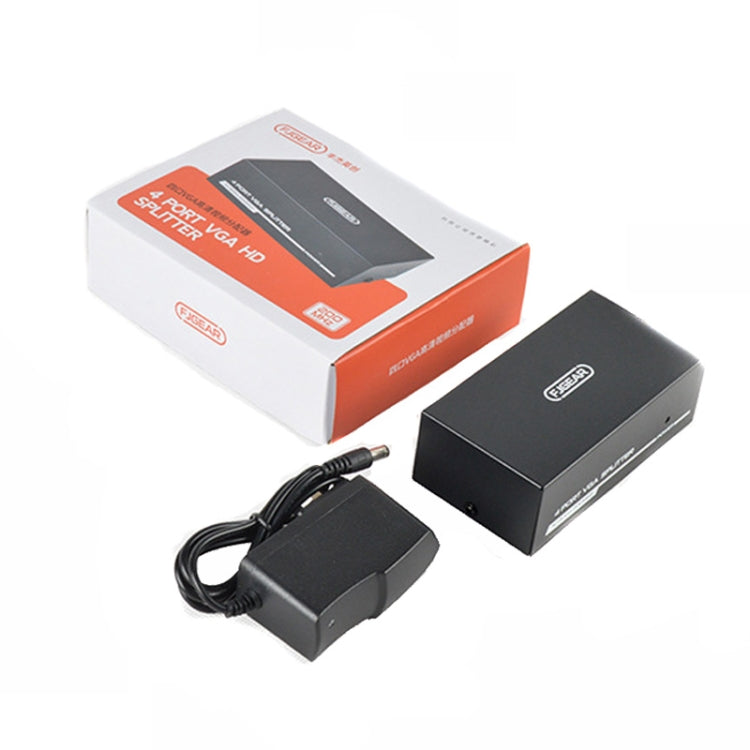 FJGEAR FJ-2004 Splitter VGA 1 ingresso 4 uscite Splitter uscita Vedio per computer, spina europea, FJ-2004 EU Plug