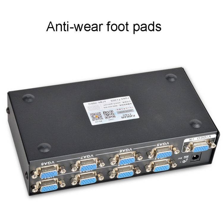 FJGEAR FJ-2008 Splitter VGA 1 ingresso 8 uscite Splitter uscita Vedio per computer, spina europea, FJ-2008 EU Plug