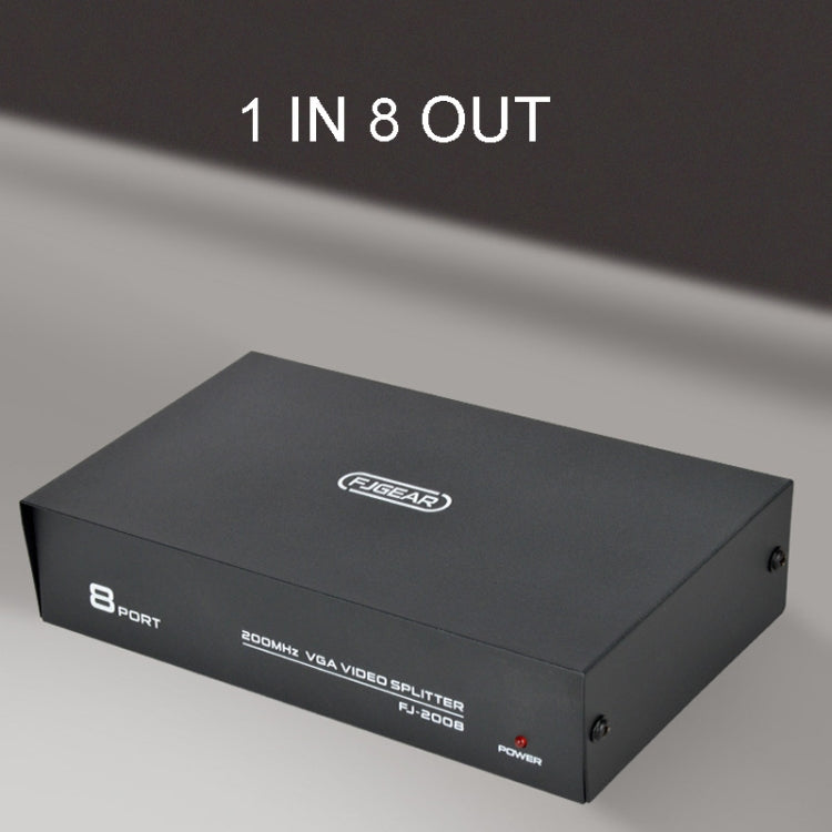 FJGEAR FJ-2008 Splitter VGA 1 ingresso 8 uscite Splitter uscita Vedio per computer, spina europea, FJ-2008 EU Plug