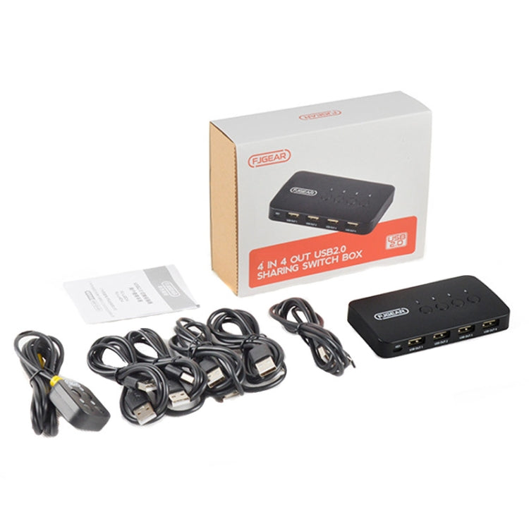 FJGEAR FJ-U404 Switcher di condivisione USB 2.0 4 ingressi 4 uscite con controller, J-U404
