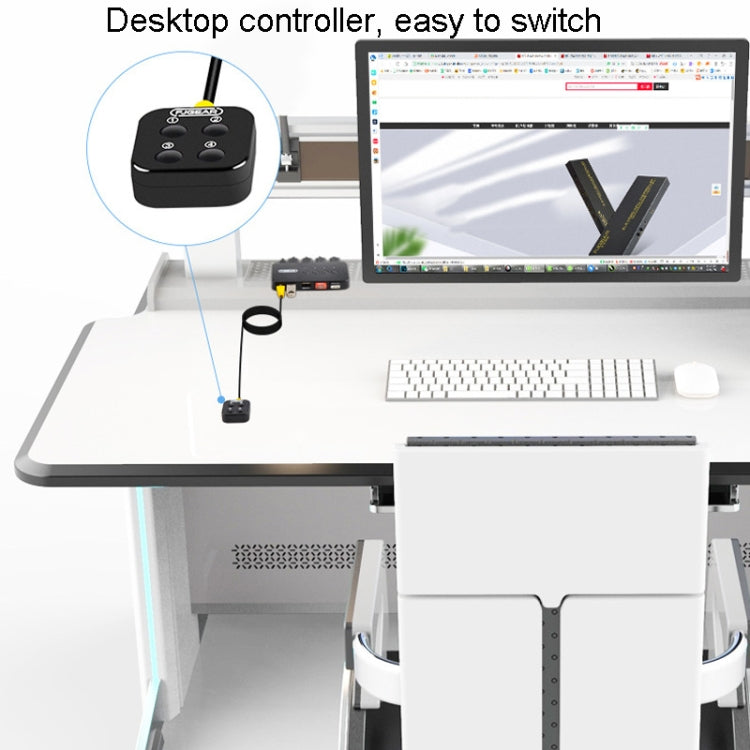 FJGEAR FJ-U404 Switcher di condivisione USB 2.0 4 ingressi 4 uscite con controller, J-U404