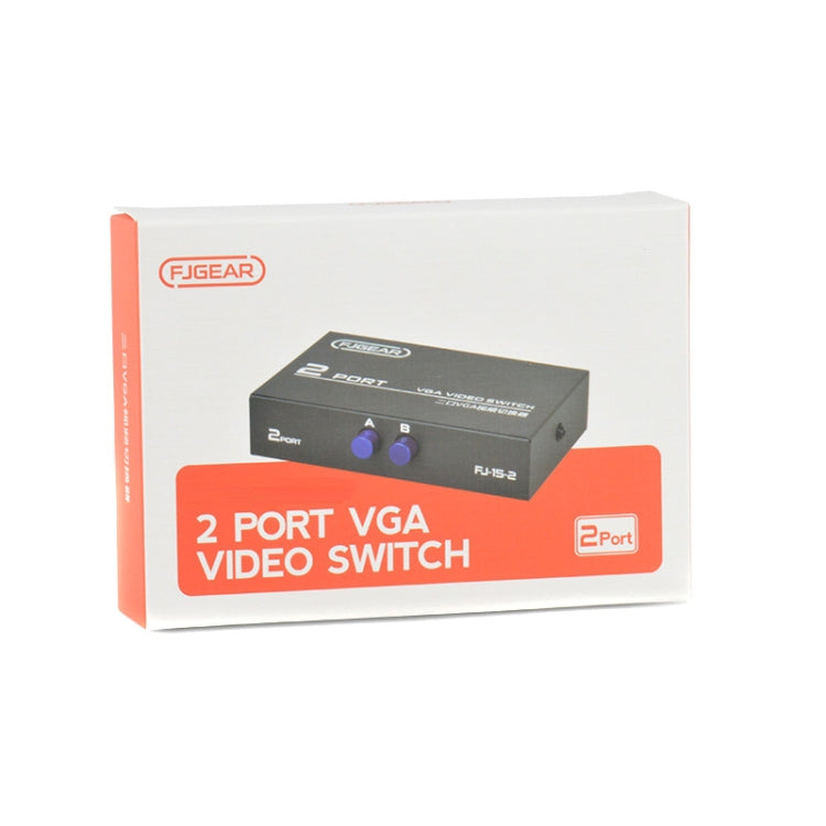 FJGEAR FJ-15-2 Commutatore VGA per computer Condivisore di commutazione bidirezionale 2 ingressi 1 uscita, FJ-15-2