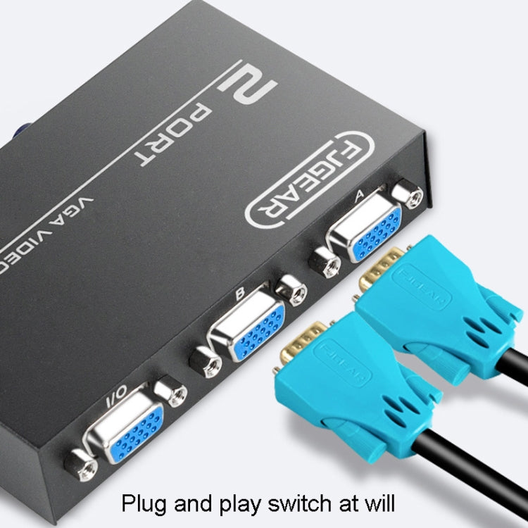 FJGEAR FJ-15-2 Commutatore VGA per computer Condivisore di commutazione bidirezionale 2 ingressi 1 uscita, FJ-15-2