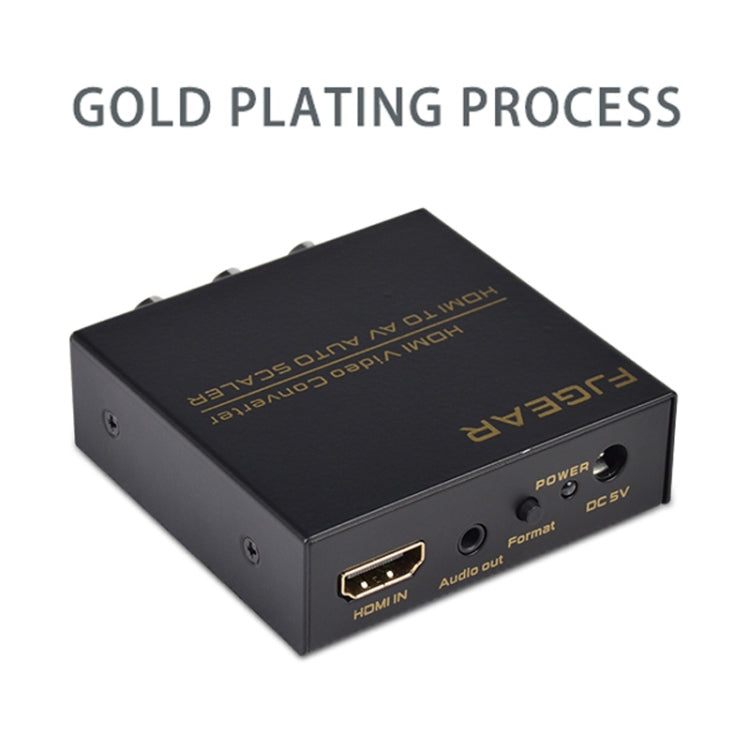 FJGEAR FJ-HA1308 Convertitore da HDMI ad AV Supporta NTSC PAL con ridimensionamento automatico dello schermo, FJ-HA1308