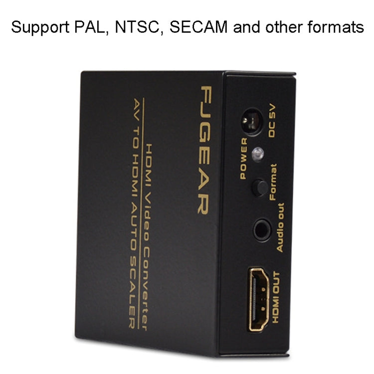 FJGEAR FJ-AH1308 Convertitore AV a HDMI con ridimensionamento automatico, FJ-AH1308