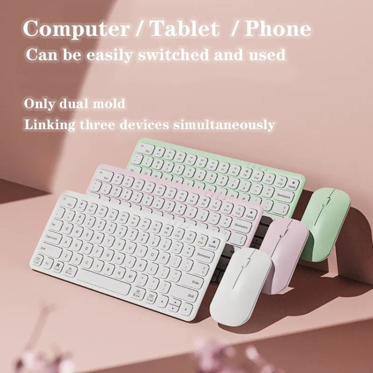 B087 Tastiera e mouse wireless dual mode portatili da 78 tasti 2.4G, Keyboard Green, Keyboard Pink, Keyboard Mouse Set White, Keyboard Mouse Set Green, Keyboard Mouse Set Pink