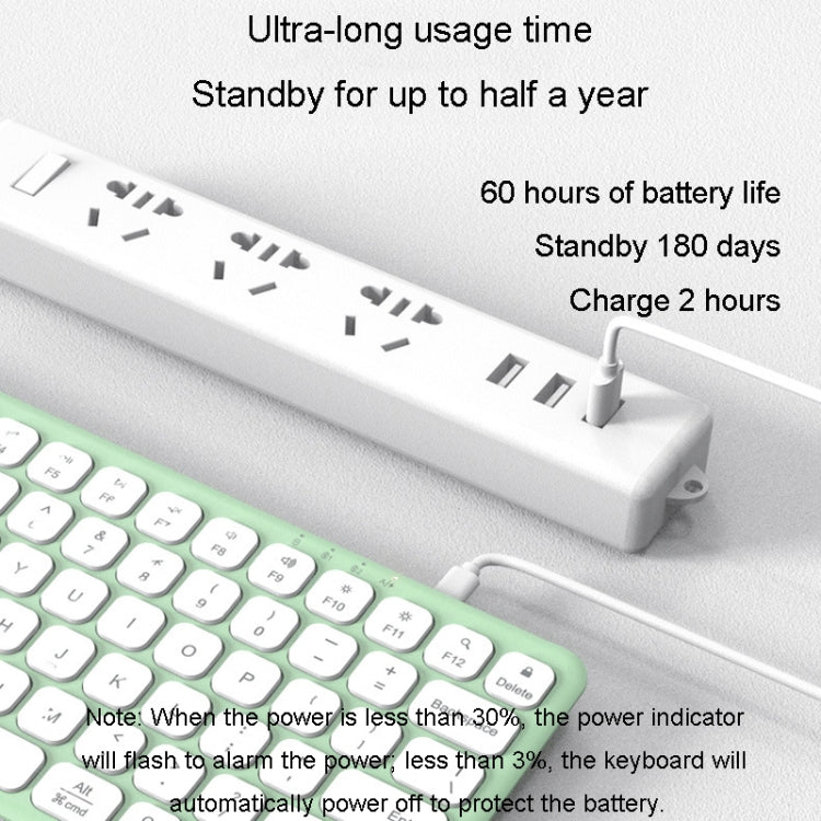 B087 Tastiera e mouse wireless dual mode portatili da 78 tasti 2.4G, Keyboard Green, Keyboard Pink, Keyboard Mouse Set White, Keyboard Mouse Set Green, Keyboard Mouse Set Pink