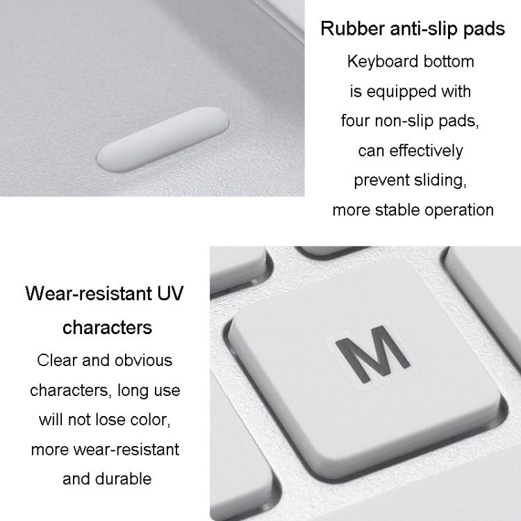 B035 Tastiera wireless 2.4G Costruzione con piede a forbice Tastiera esterna silenziosa per laptop da ufficio, Silver, Gold, Double-mold Bluetooth Gray