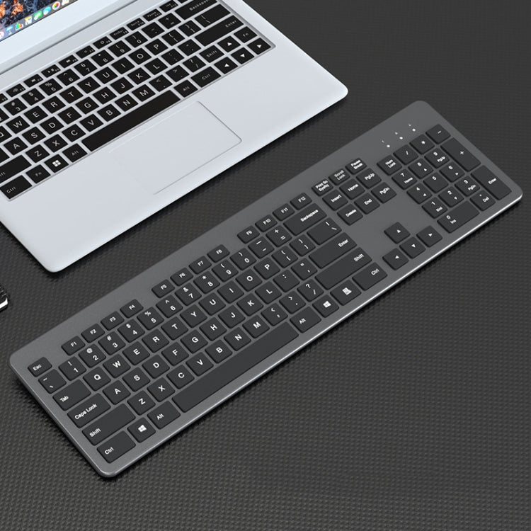 B035 Tastiera wireless 2.4G Costruzione con piede a forbice Tastiera esterna silenziosa per laptop da ufficio, Silver, Gold, Double-mold Bluetooth Gray
