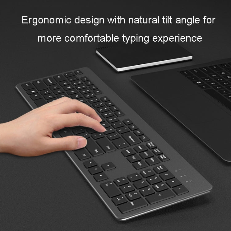 B035 Tastiera wireless 2.4G Costruzione con piede a forbice Tastiera esterna silenziosa per laptop da ufficio, Silver, Gold, Double-mold Bluetooth Gray