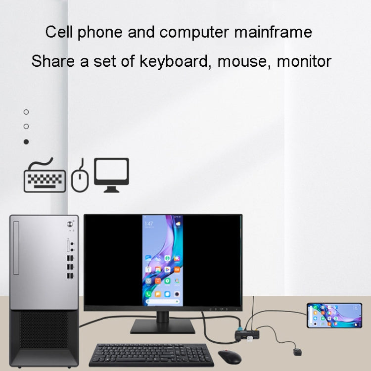 Switch KVM tipo C / HDMI FJGEAR FJ-TYH201 con controller desktop, FJ-TYH201
