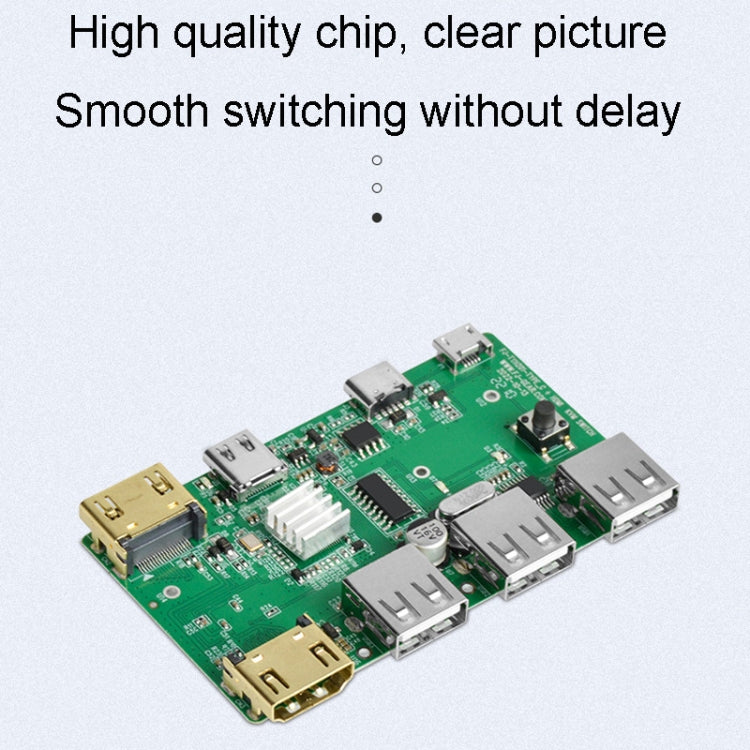 Switch KVM tipo C / HDMI FJGEAR FJ-TYH201 con controller desktop, FJ-TYH201