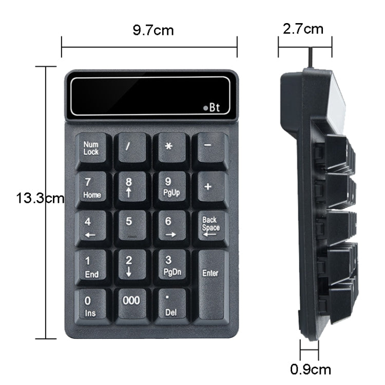 K6 19 tasti Mini tastiera digitale wireless Bluetooth Tastiera meccanica universale sospesa 4.0, K6 (Black)
