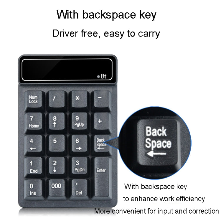 K6 19 tasti Mini tastiera digitale wireless Bluetooth Tastiera meccanica universale sospesa 4.0, K6 (Black)