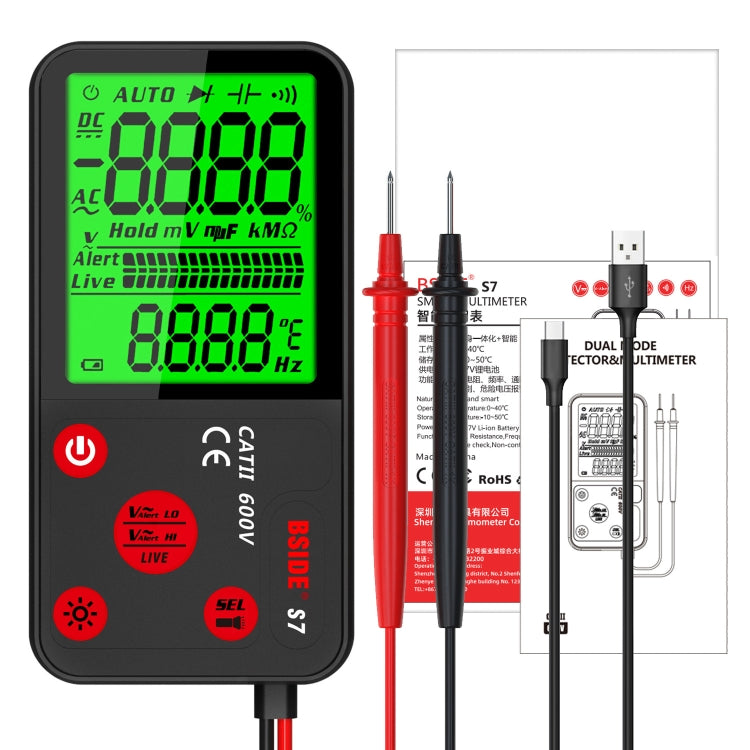 Il multimetro digitale sottile intelligente BSIDE ADMS7 conta il voltmetro CA CC, Standard Charging Model, Charging Model With Tool Package