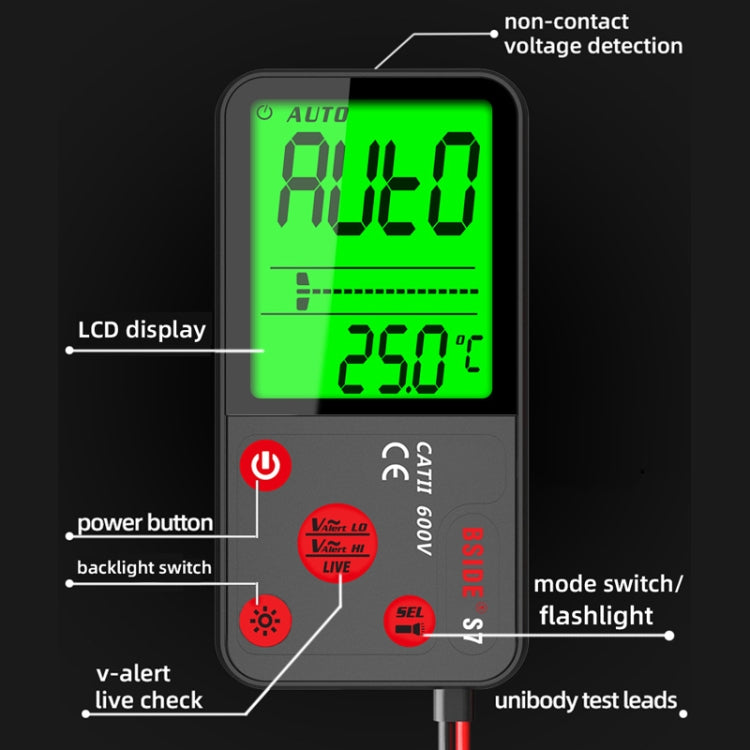 Il multimetro digitale sottile intelligente BSIDE ADMS7 conta il voltmetro CA CC, Standard Charging Model, Charging Model With Tool Package