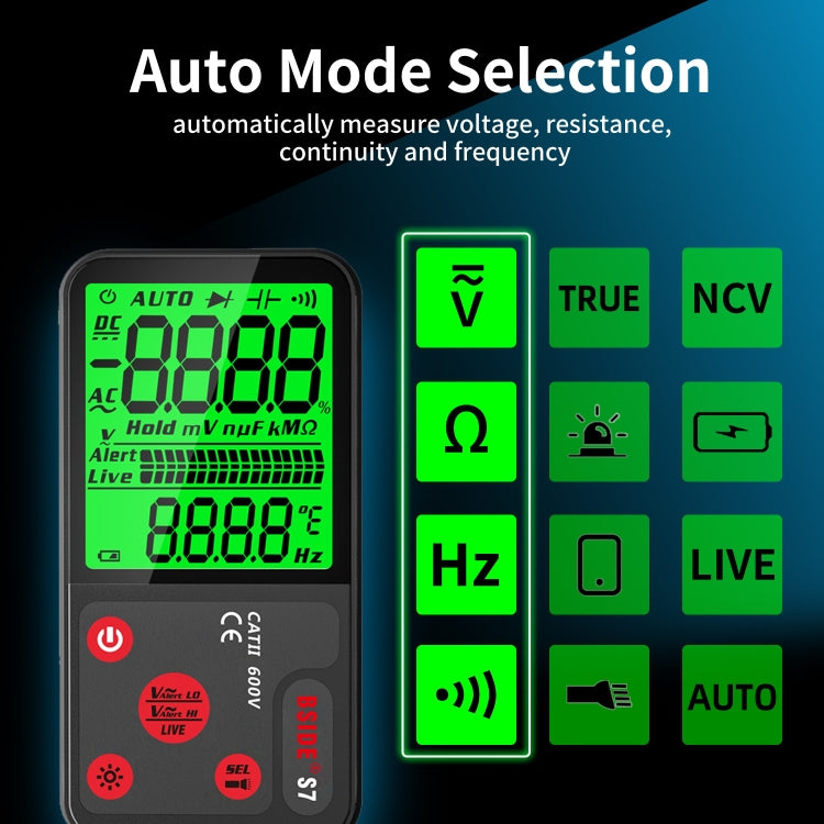 Il multimetro digitale sottile intelligente BSIDE ADMS7 conta il voltmetro CA CC, Standard Charging Model, Charging Model With Tool Package