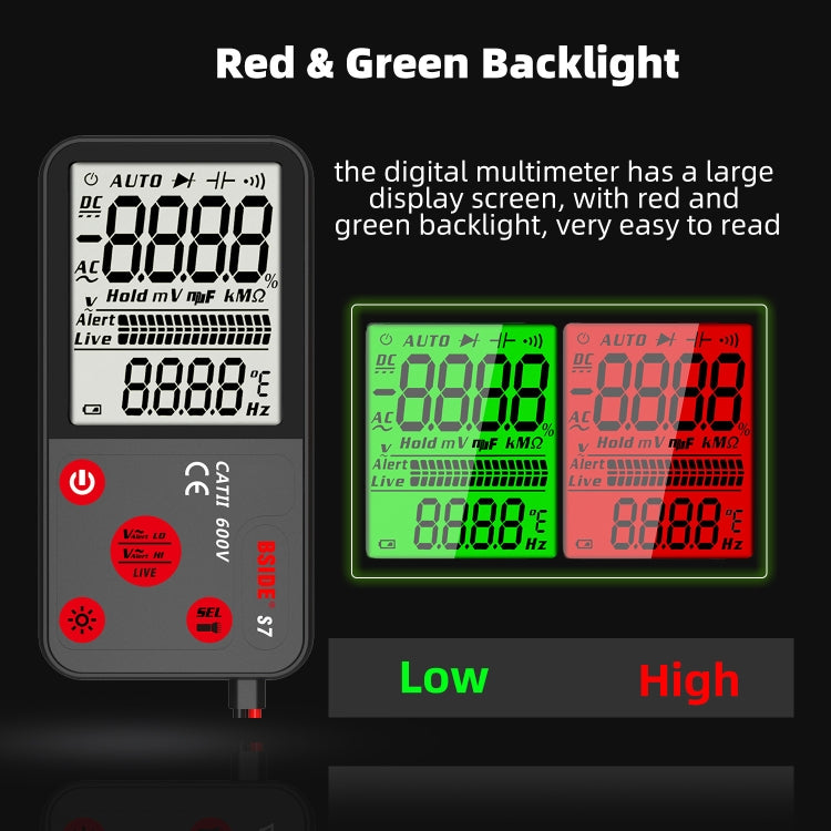 Il multimetro digitale sottile intelligente BSIDE ADMS7 conta il voltmetro CA CC, Standard Charging Model, Charging Model With Tool Package
