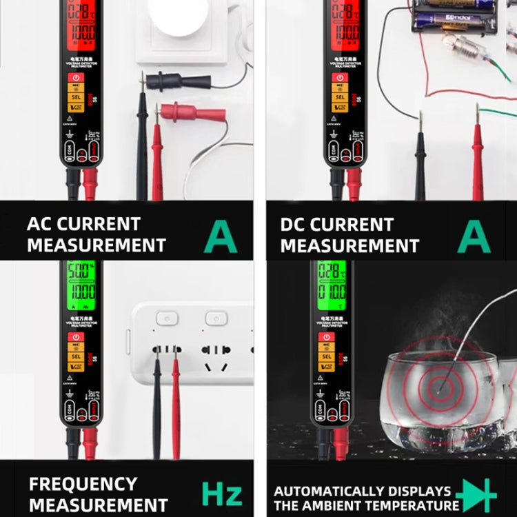 BSIDE S6 Multimetro digitale intelligente Penna per test di corrente Capacità Temperatura Rilevatore di tensione, S6