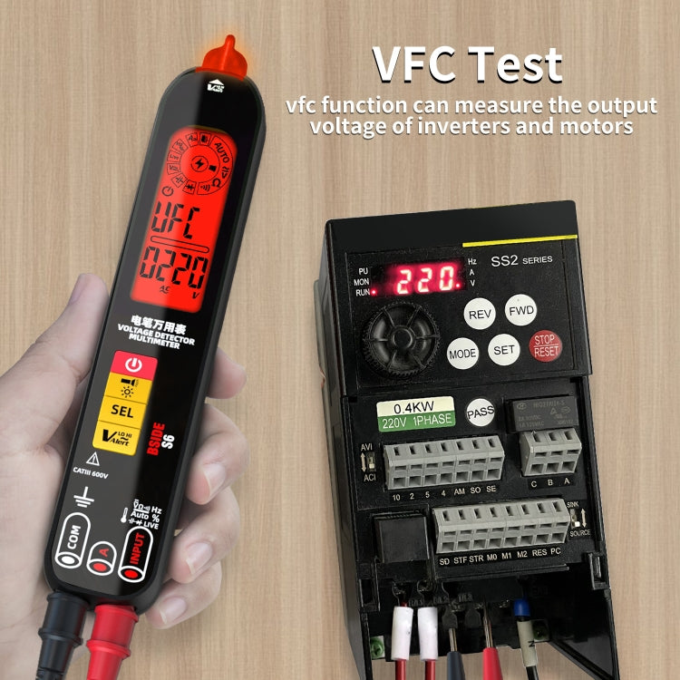 BSIDE S6 Multimetro digitale intelligente Penna per test di corrente Capacità Temperatura Rilevatore di tensione, S6