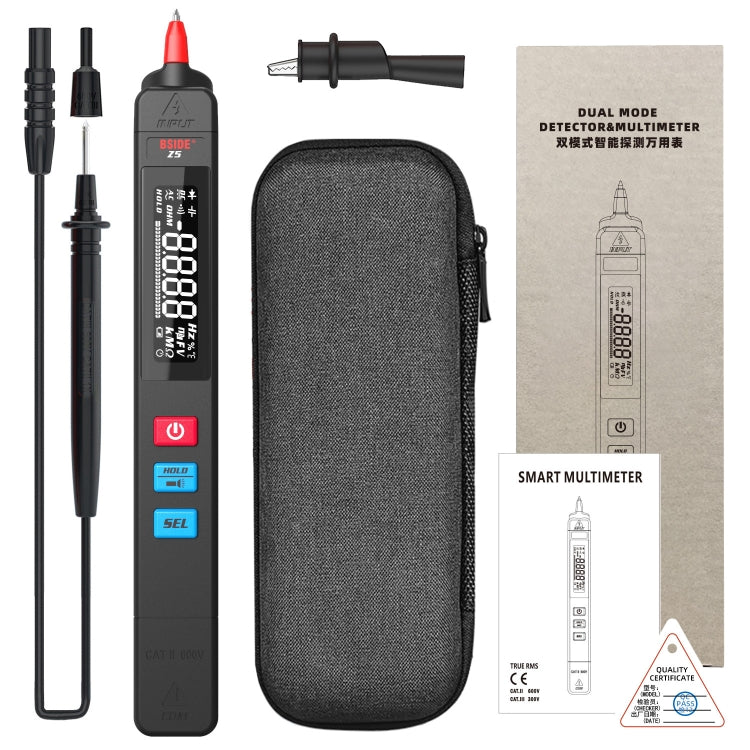 BSIDE Z5 Multimetro Smart Pen Retroilluminazione LCD 6000 conteggi Rilevatore automatico di tensione, Z5